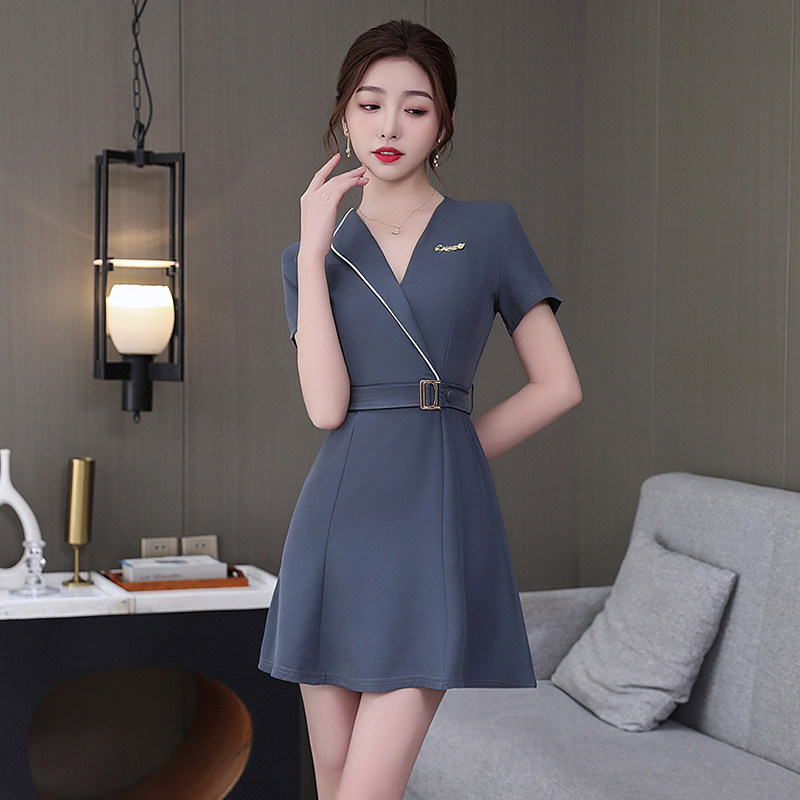 2024新款足浴工服柔式工作服性感美容师足疗女技师衣服气质套装夏
