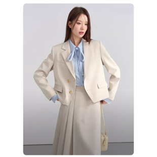 女生面试正装教资西装外套女春秋季大学生小个子穿搭职业西服套装