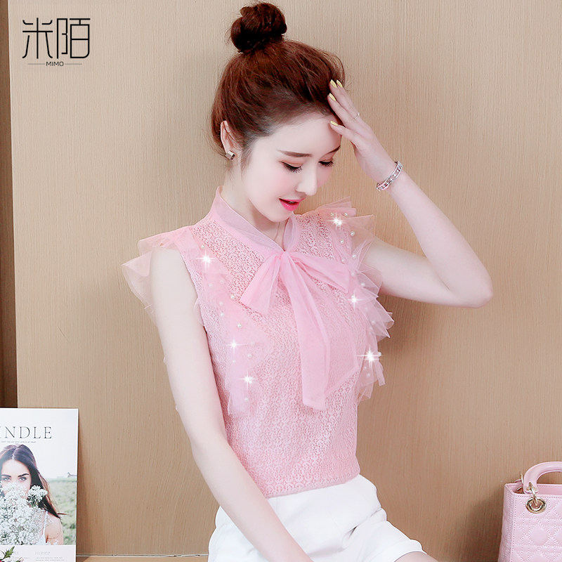 很仙的雪纺上衣女装2019新款潮洋气气质无袖超仙设计感衬衣短袖夏|ruв категории Женская одежда, кружева свитер/шифон рубашка - от Buy2taobao.com для оказания профессиональной услуги покупки агента Taobao