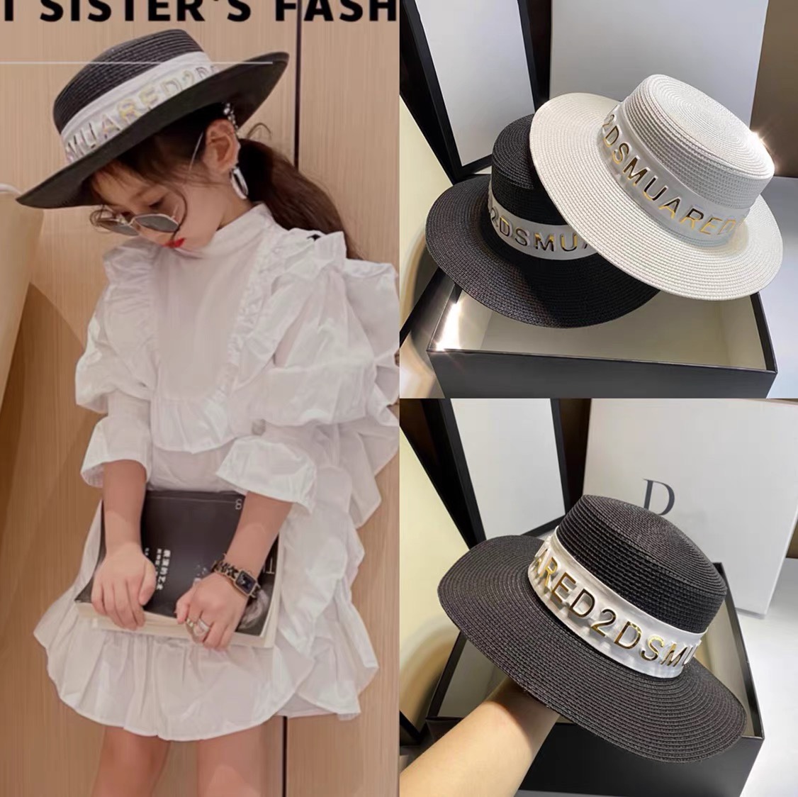 时尚草帽2022夏季女立体沙滩