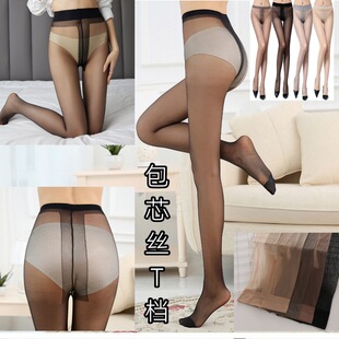 T档包芯丝薄款春秋丝袜女薄款黑丝肉色防勾丝性感黑JK网红ins