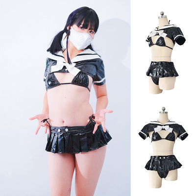 绯卡霖[CW.里学生会制服]漆皮比基尼超短JK制服FEATURIUM