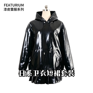 绯卡霖【漆皮蕾服系列】日系卫衣短裙亚文化小众女宽松FEATURIUM