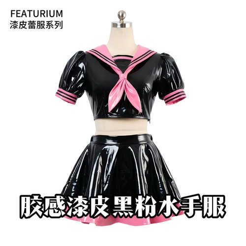 绯卡霖【漆皮蕾服系列】黑粉亚文化JK制服地偶感水手服FEATURIUM