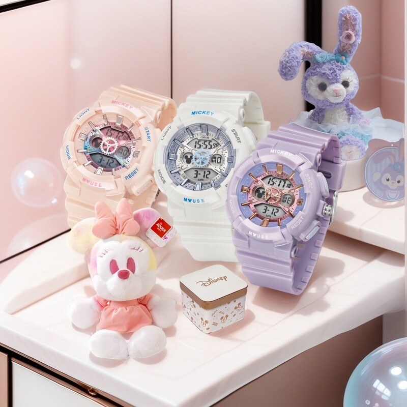 迪士尼电子手表儿童电子表小学生女孩原装正品防水运动中学生手表