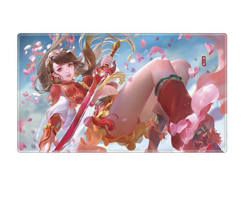 【正版】三国杀鲍三娘鼠标垫新款超大款键盘垫鲍三娘蔡文姬牌型款