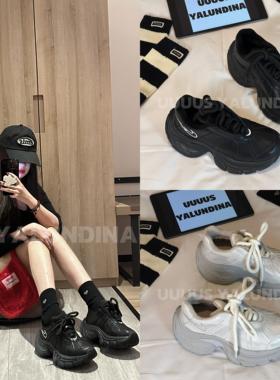 Uuuus 【曼哈顿留学生】厚底6cm增高真皮加绒系带老爹鞋拉长腿型~