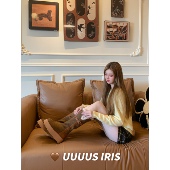 抗寒毛绒美学俄式 Uuuus 圣彼得堡 穿搭棕色厚底高筒两穿雪地靴