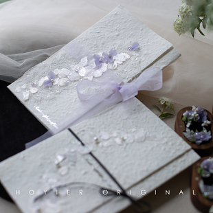 原创纯手工制作结婚誓言卡新郎新娘宣言本清新婚礼高级仪式 订婚