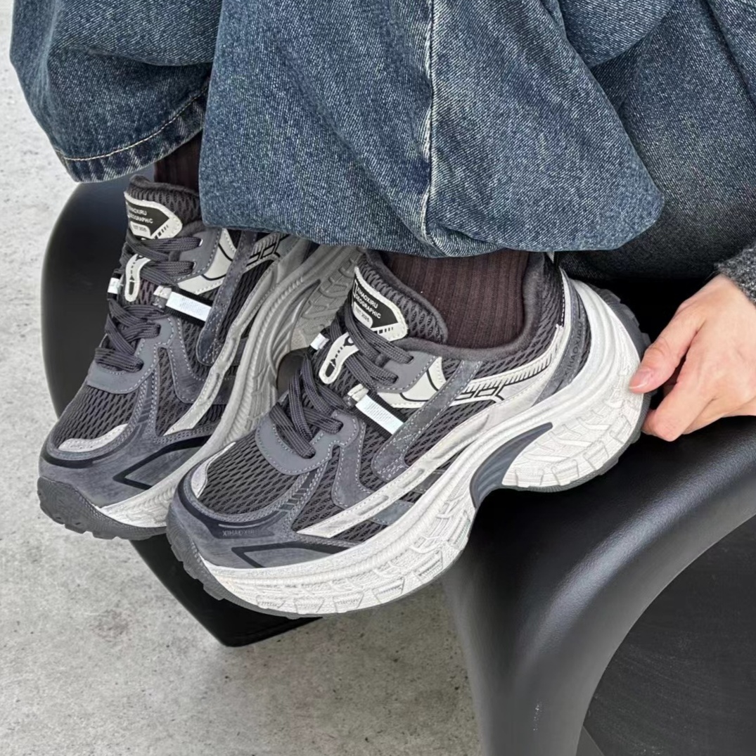 真皮厚底显脚小老爹鞋女2025秋冬新款爆款小个子增高休闲运动鞋潮