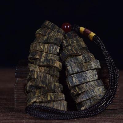 海南树芯油9分沉绿棋楠老料沉香挂件手把件吊坠17.7g