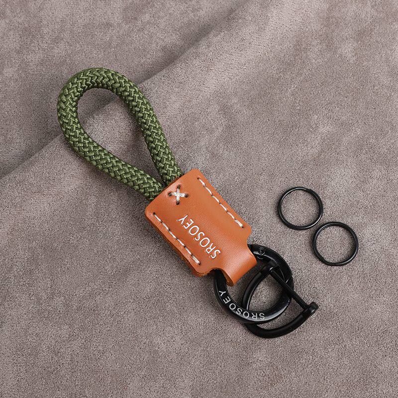 高品质植绒牛皮革系列汽车钥匙扣手机挂绳高级防丢车钥匙圈包挂件