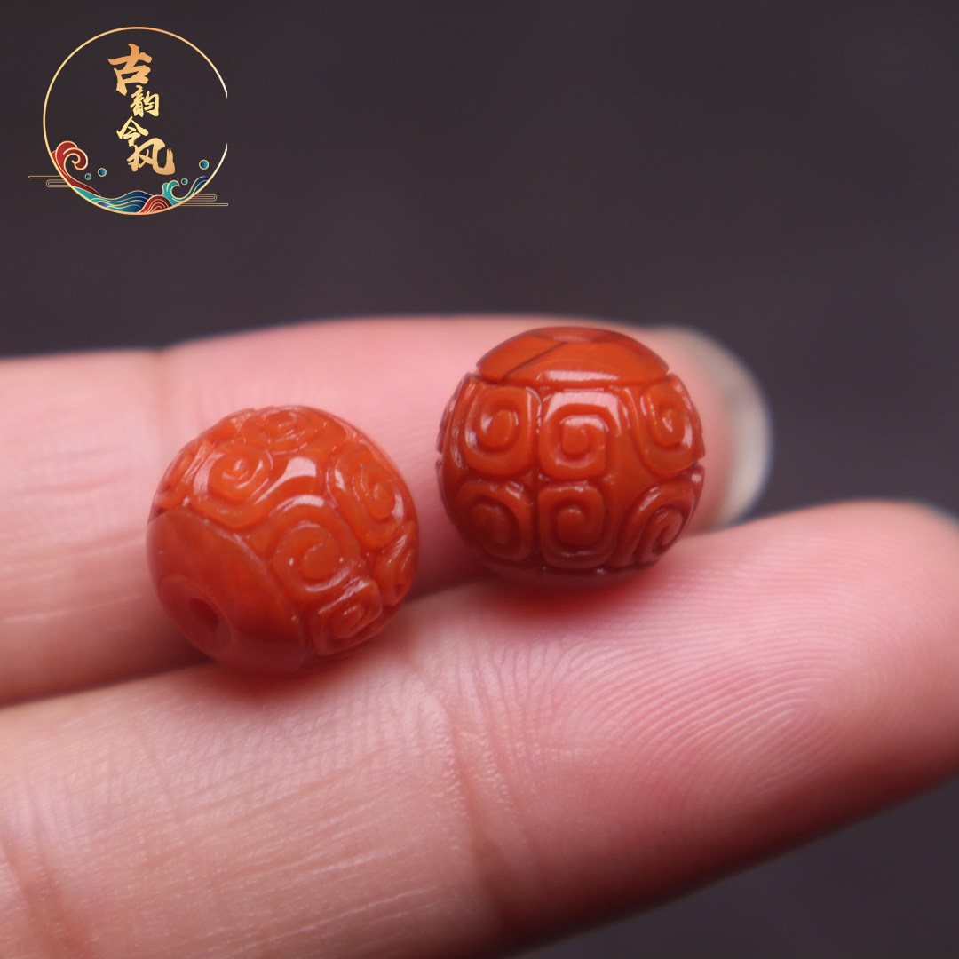 南红玛瑙回纹珠顶腰珠隔珠配饰