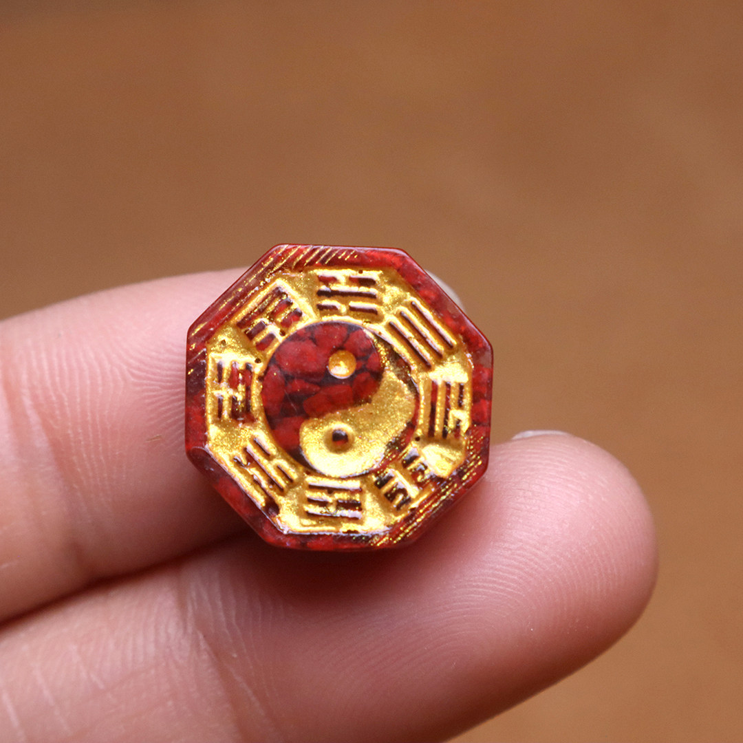 保真朱砂晶体砂太极八卦背云隔珠