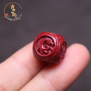 保真天然朱砂紫金砂四象神兽顶腰珠隔珠菩提手串108长串diy配饰