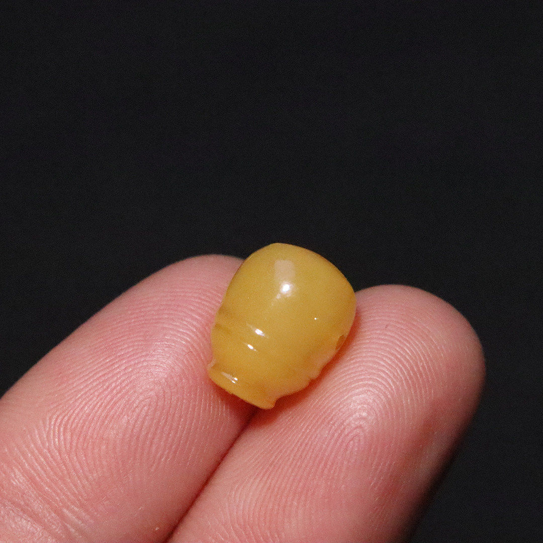 天然原矿蜜蜡三通佛头手串配件