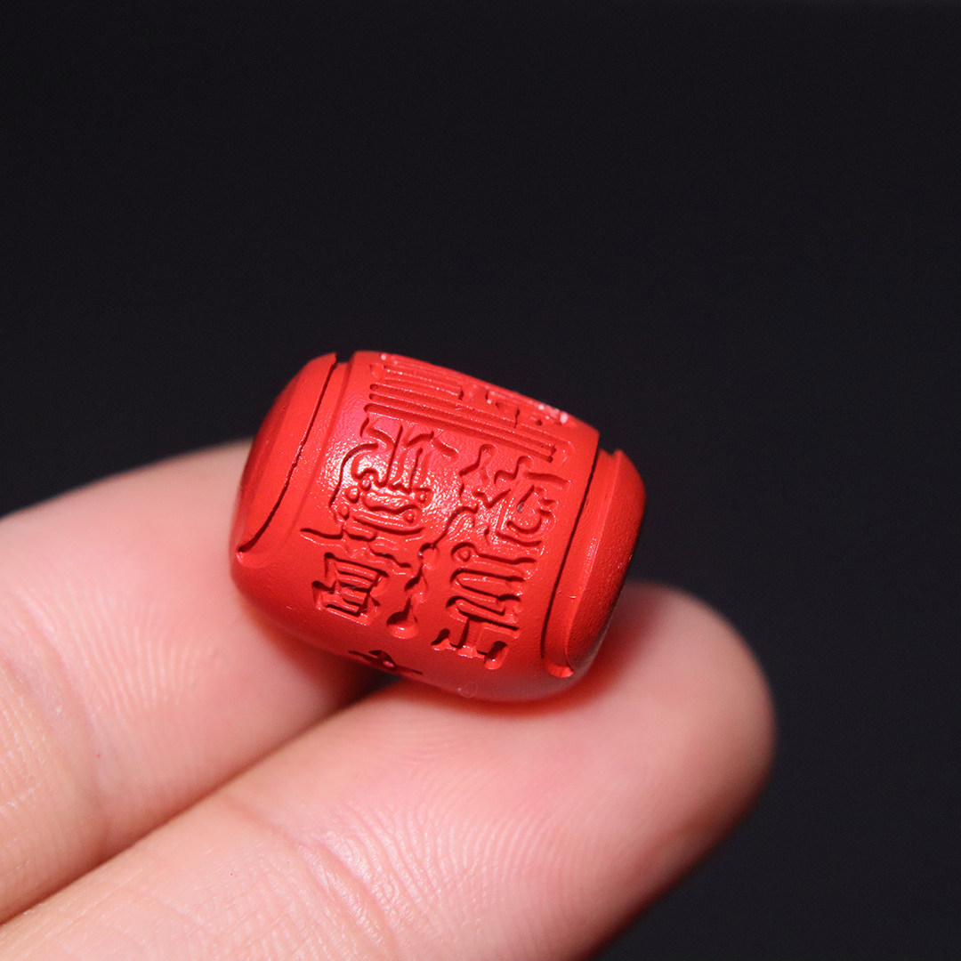 朱砂红砂文昌帝君桶珠隔珠