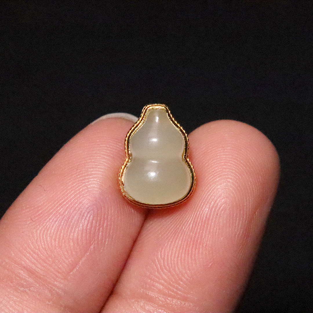 925银镀金和田玉隔珠正品