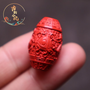 保真高含量朱砂四象神兽勒子散珠隔珠菩提手长串diy文玩配饰