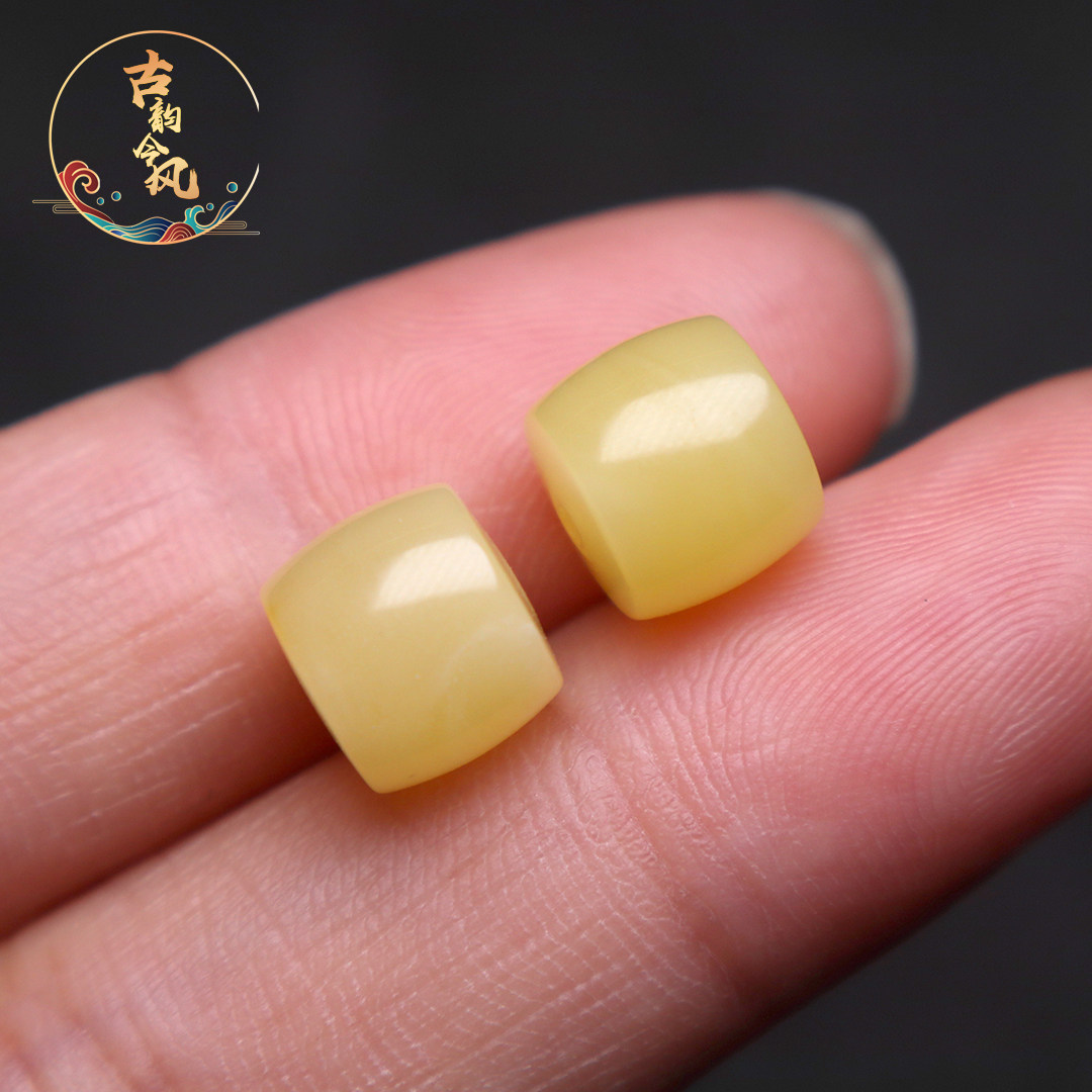 蜜蜡直切桶珠顶腰珠隔珠文玩配饰
