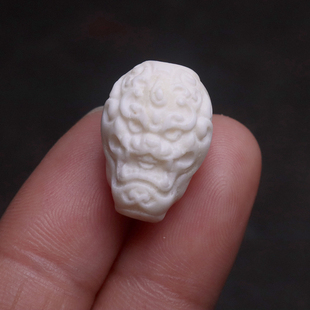 天然鹿角般若兽面三通佛头菩提手串长串佛珠手链diy文玩配饰配件