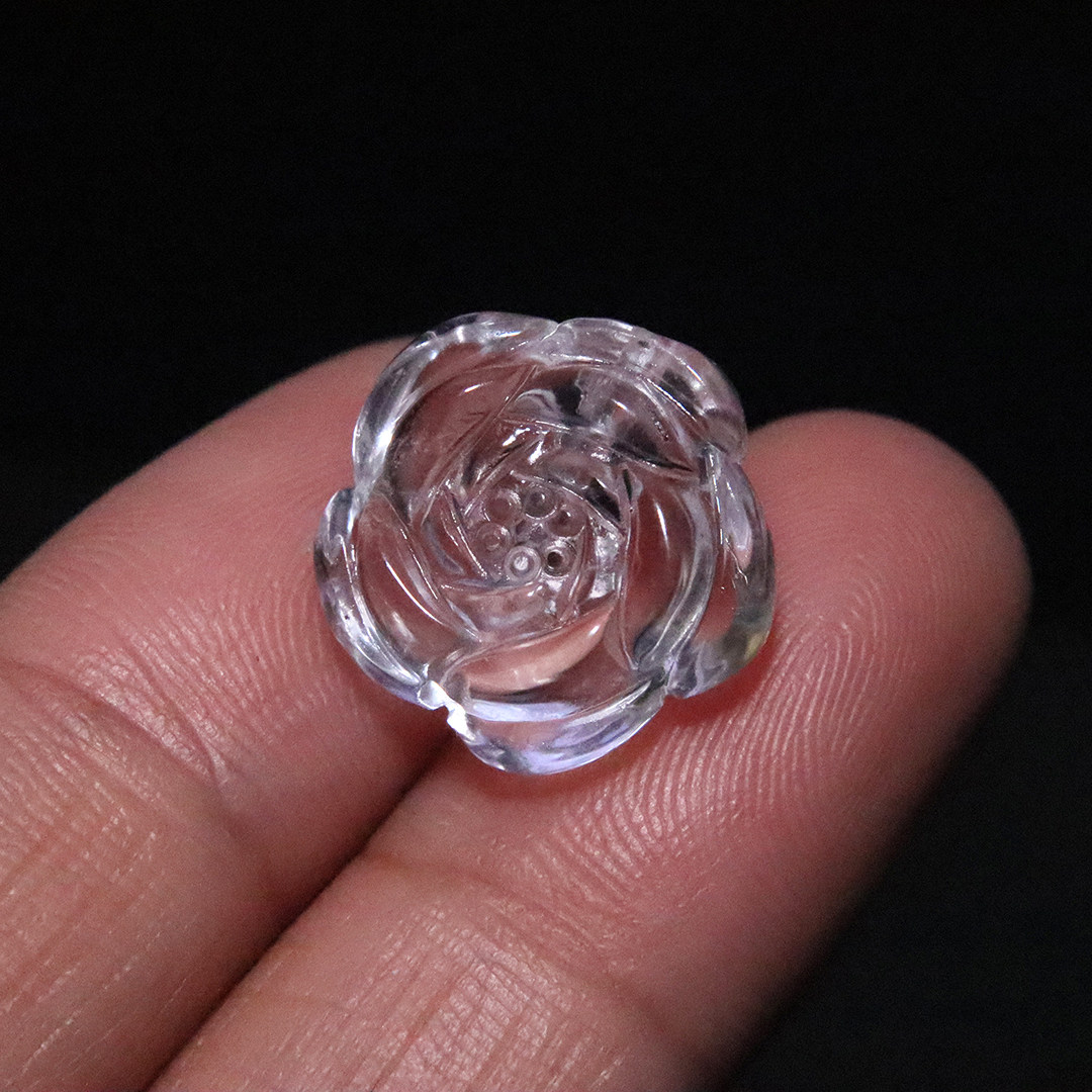 天然白水晶玫瑰花隔珠