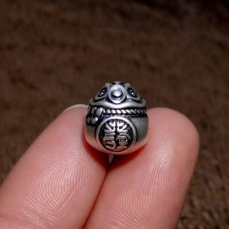 S999足银钱袋隔珠手串配件