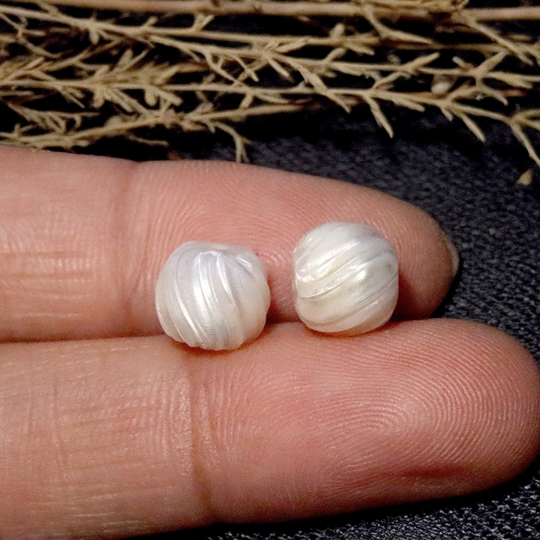 天然深海珍珠扭转纹老型桶珠隔珠