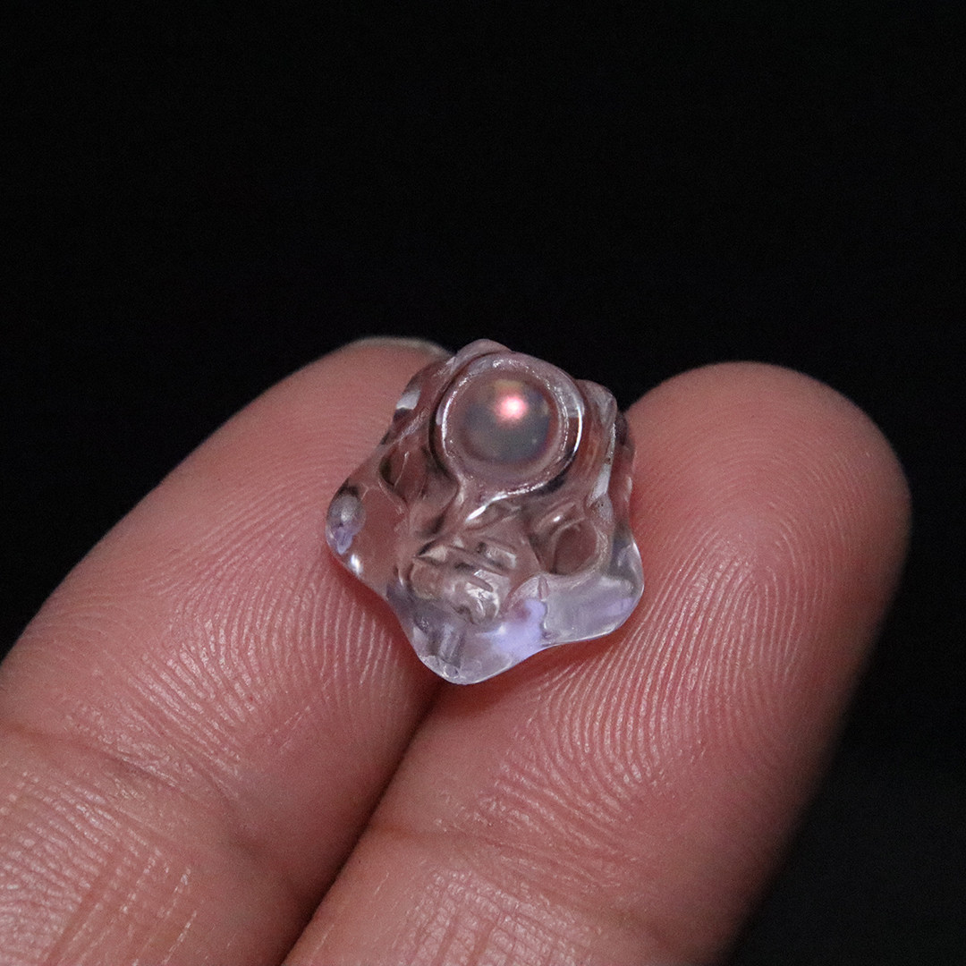 天然白水晶宇航员星星隔珠配件