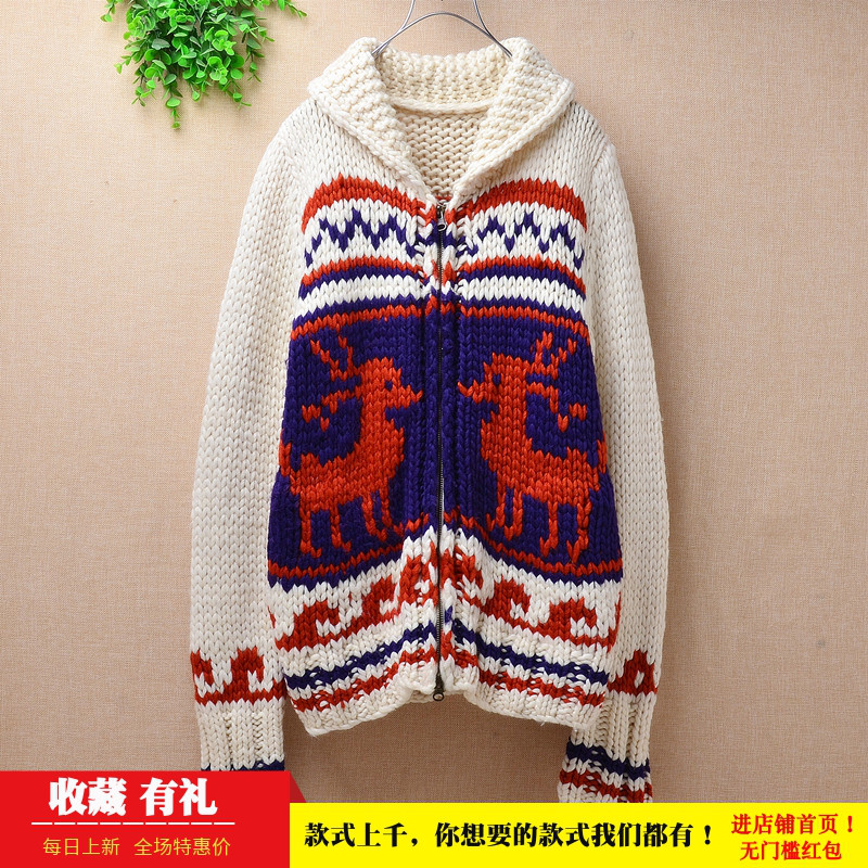 网红ins小麋鹿白色娃娃领毛衣