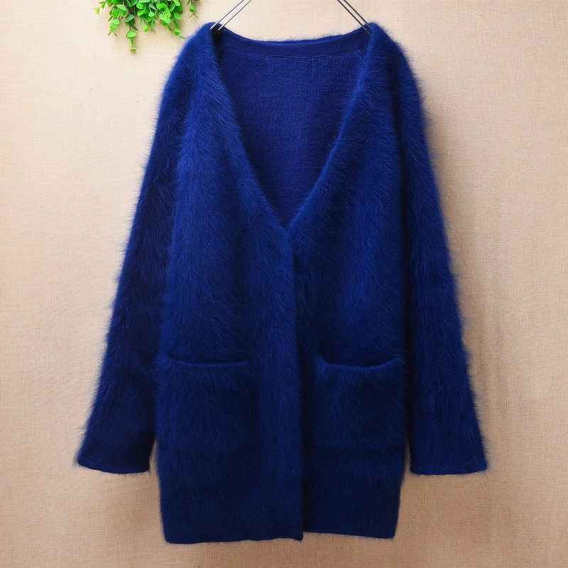 冬季貂绒v领加厚外套女