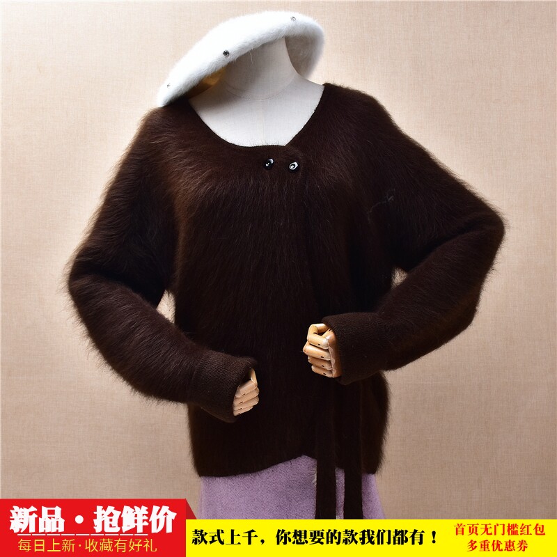 超气质时尚秋冬款深棕色ins长毛貂绒韩版宽松加厚慵懒风外套女657
