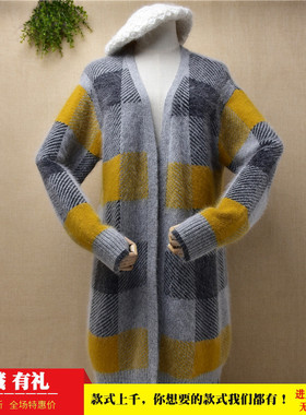 中长款加厚chic安哥拉兔毛深灰色披风米格韩版宽松慵懒风外套U84