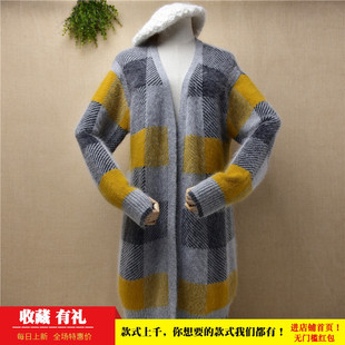 中长款加厚chic安哥拉兔毛深灰色披风米格韩版宽松慵懒风外套U84