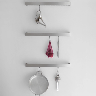 丹麦原装 Rack系列不锈钢壁挂厨房置物架挂架锅具收纳挂钩架 进口