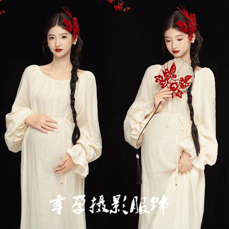 孕妇摄影服装影楼复古风新中式主题孕妈咪禅意风大肚照连衣裙写真,个性定制/设计服务/DIY,动漫/cos制服定制/加工,淘宝优惠券,粉丝福利购,淘宝优惠卷