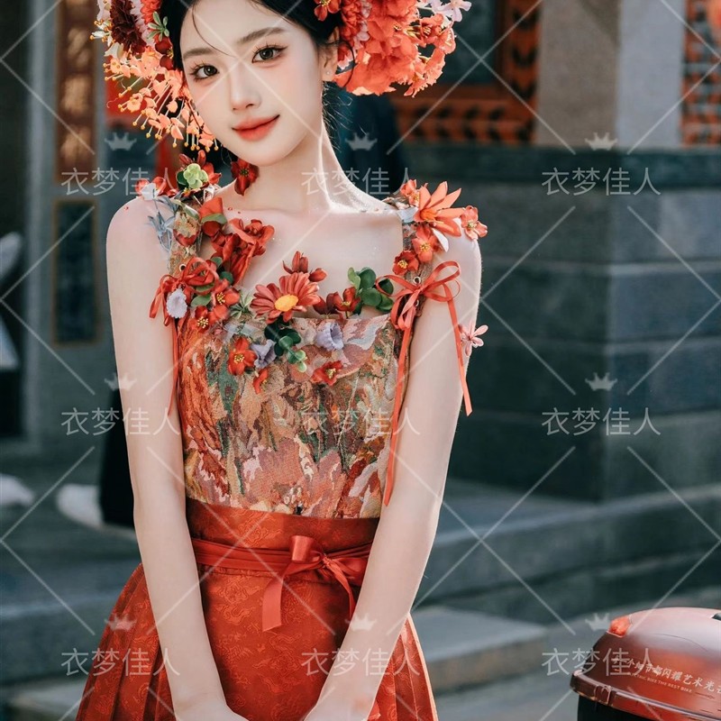 浔浦女服装古风簪花女泉州网红旅拍民族风新款马面裙拍照写真服装