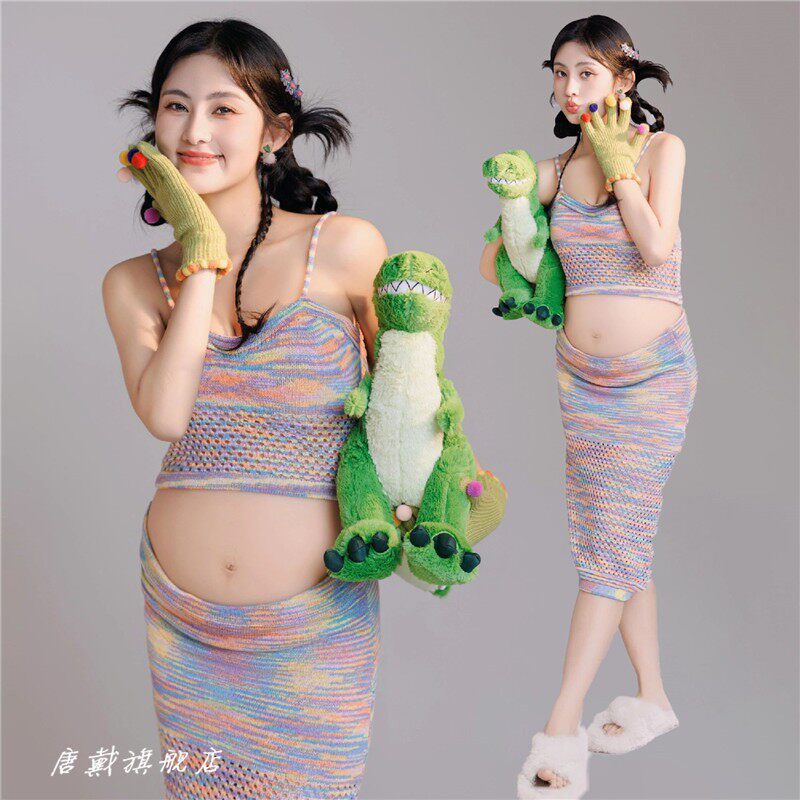 影楼新款孕妇照服装时尚唯美小清新俏皮可爱孕妈大肚拍照摄影服装