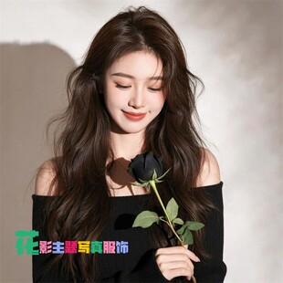 影楼新款写真韩杂情绪光影高级氛围感毛衣个人肖像艺术照摄影服装