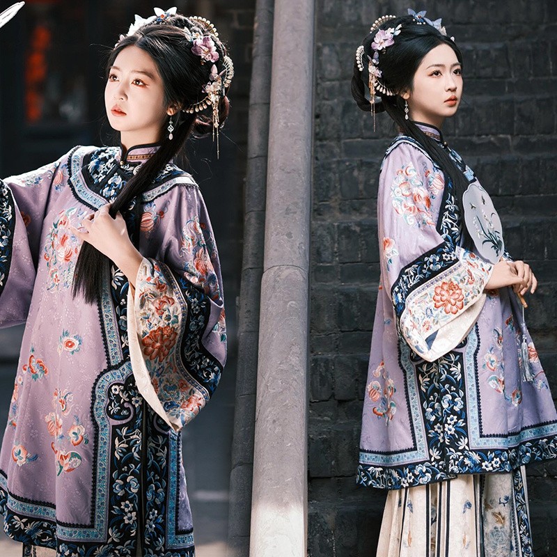 照相馆新款中式古装清朝宫廷风贵妃格格装清汉女两件套旅拍写真服