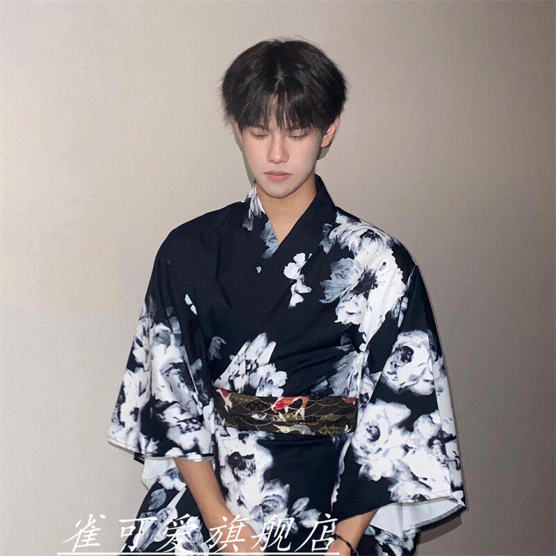影楼新款和服黑道男士写真浴衣神明男士改良日式拍照COS摄影服装