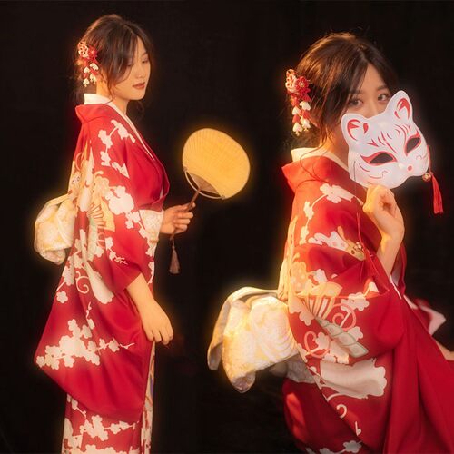 和服浴衣白色内搭羽织日式日本浴袍纯棉日系和风内衬肌襦袢打底