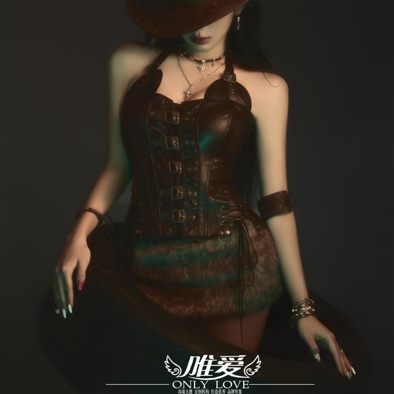 野性西部牛仔制服欧美风情辣妹朋克拍照写真服装写真摄影服