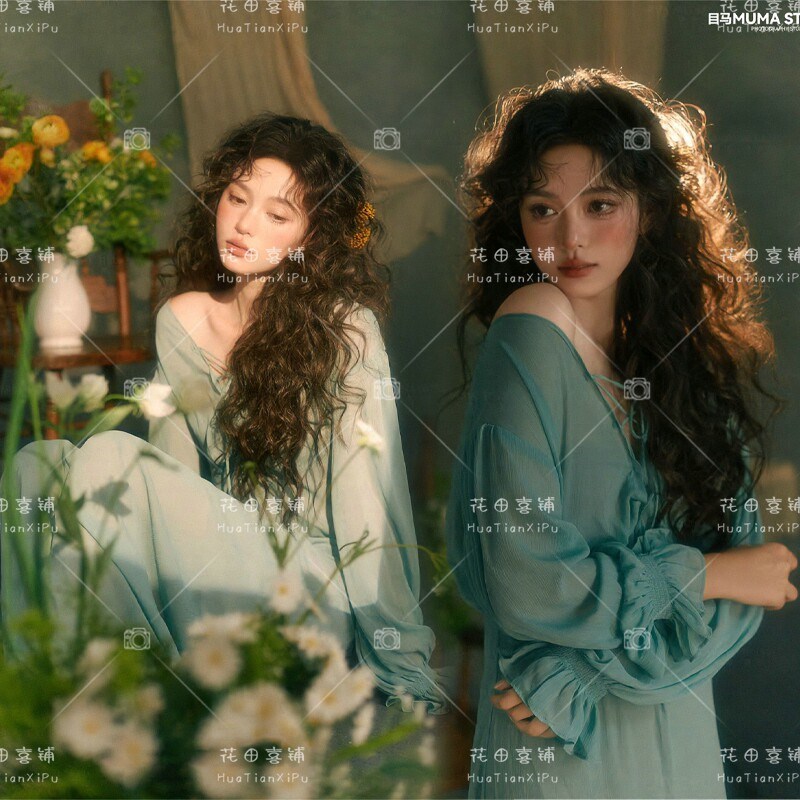 2026影楼光影主题法式复古氛围感韵味油画风纯欲少女肖像写真服装