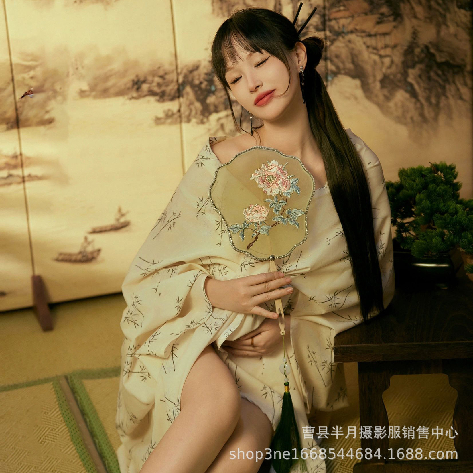 影楼新款照服装新中式复古蝙蝠衫气质古风艺术写真拍照摄影服装