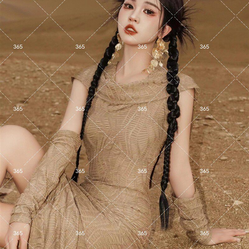 新款影楼异域风情西域公主沙丘废土风沙漠旅拍女神艺术照摄影服饰