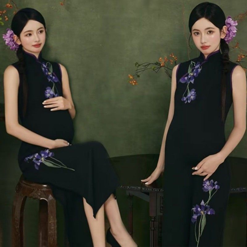 影楼新款新中式唯美旗袍改良复古风孕妇高级感紫色兰花旗袍写真服,个性定制/设计服务/DIY,动漫/cos制服定制/加工,淘宝优惠券,粉丝福利购,淘宝优惠卷