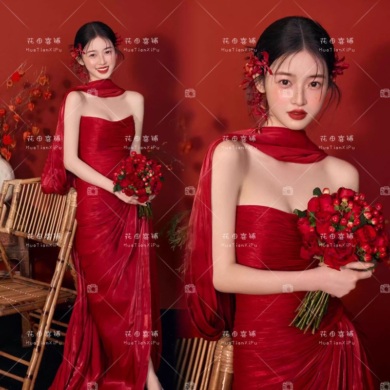 2026照相馆新款梦回今朝汉服晨袍婚纱跨时代少女氛围感回忆录写真