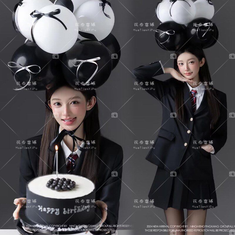 影楼写真高级感白色西装个人艺术照服装 女款主题拍摄专用