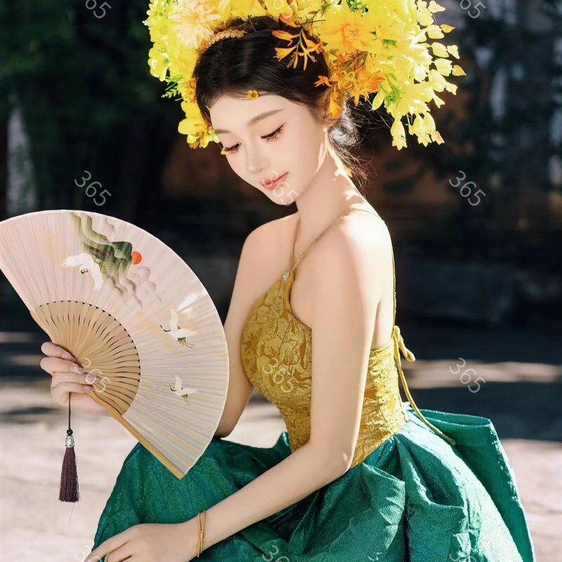 泉州浔埔女簪花氛围感写真主题服装复古旗袍民族风外景旅拍摄影服